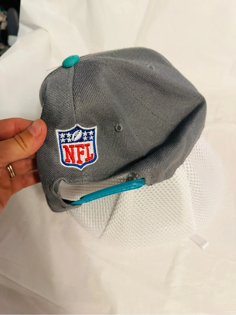 Miami Dolphins New Era 9FIFTY Snapback Hat Gray Aqua Distressed NFL Cap